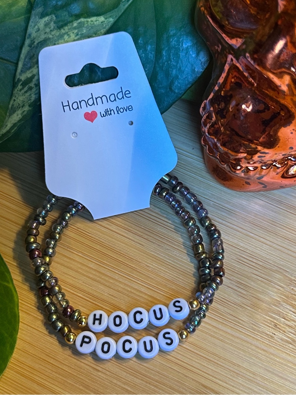 🧙‍♀️Hocus‎ Pocus 2-PC Stretchy Beaded Bracelet Set | Handmade | Halloween Stack